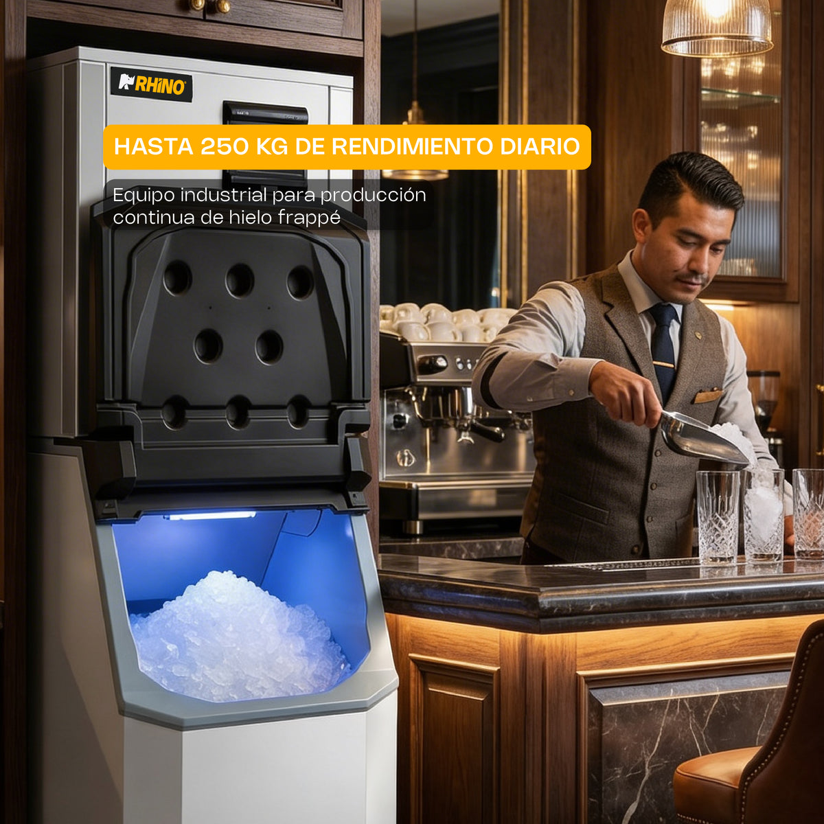 Fábrica de hielo frappé 250 kg | Rhino | Fahiel-250f