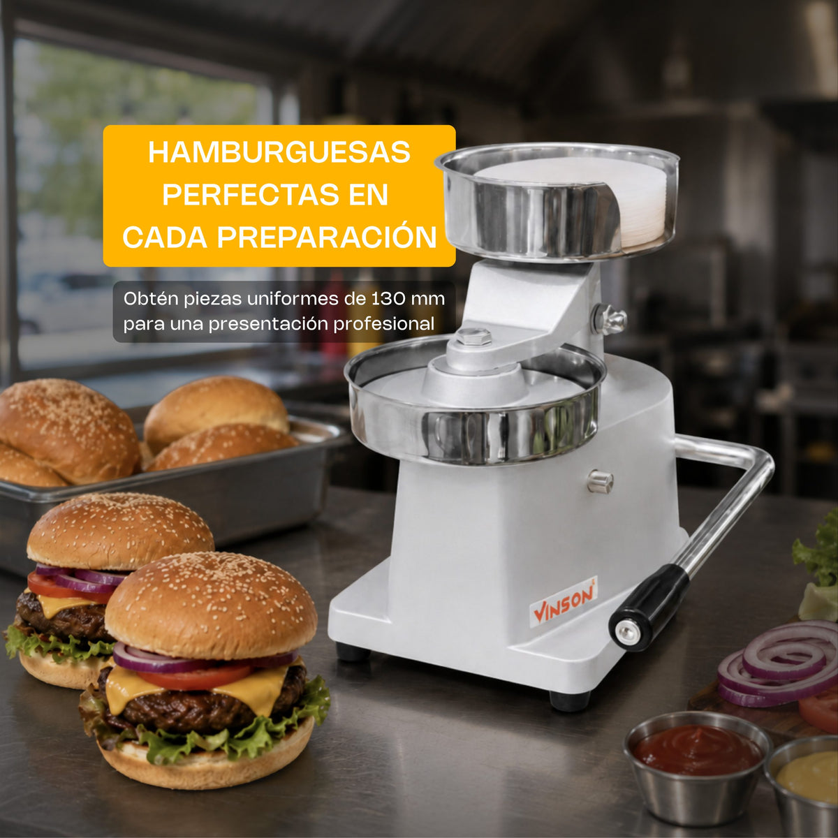 Formador de hamburguesas con diámetro 130 mm | Rhino | Fham-13