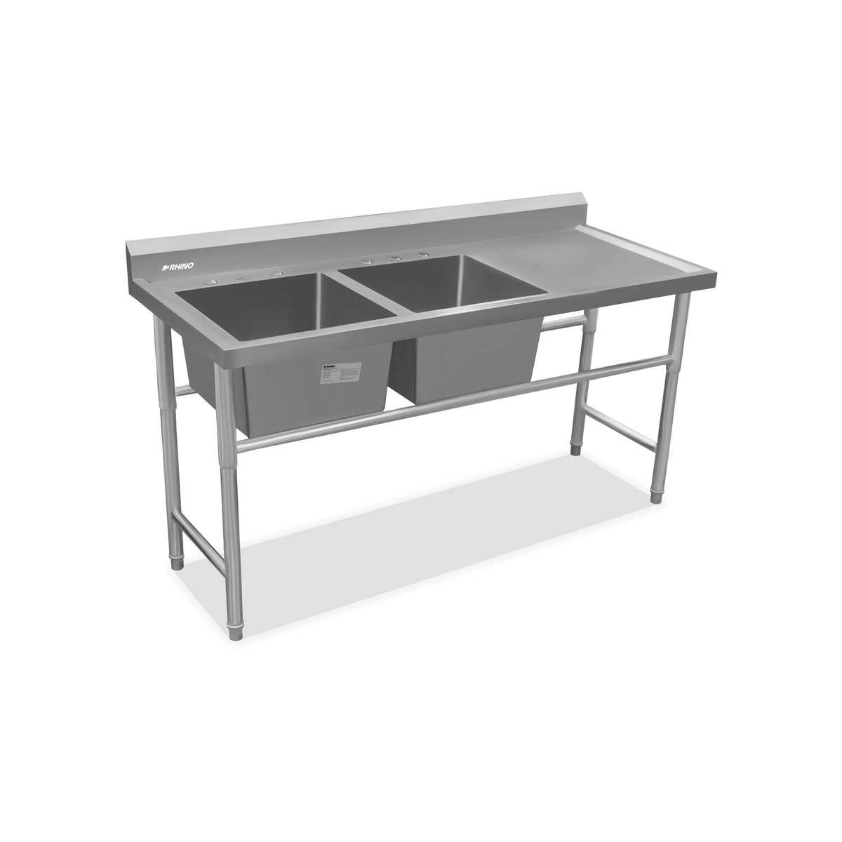 Fregadero de 2 tarjas en acero inoxidable | Rhino | Frega-2t
