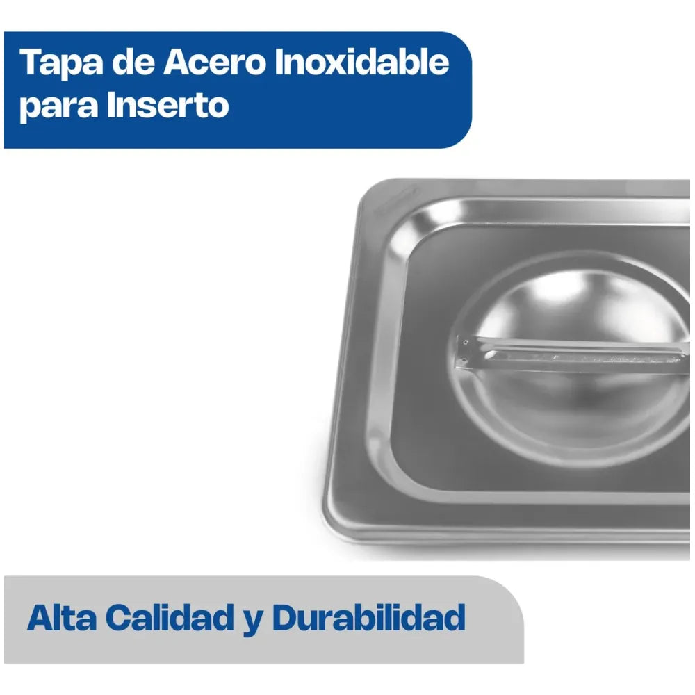 TAPA  ACERO INOXIDABLEIDABLE | 17.5 X 16 CM | USO PROFESIONAL | CALEDONIA TASE-COM