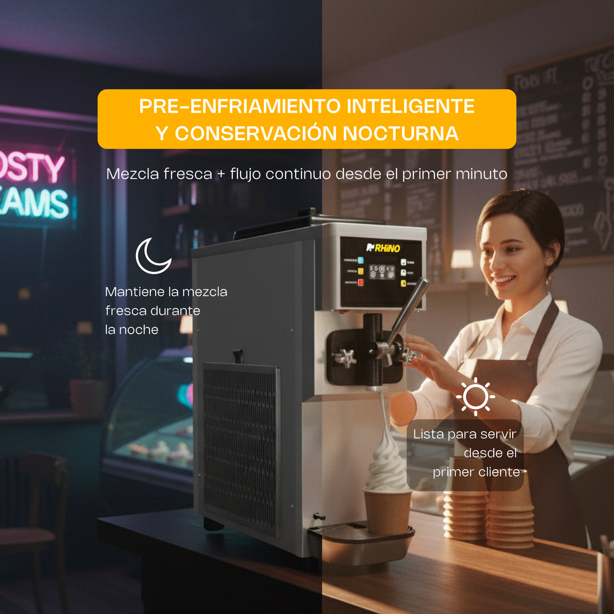Máquina de helado de mostrador 10 l/h | Rhino | Hela-10