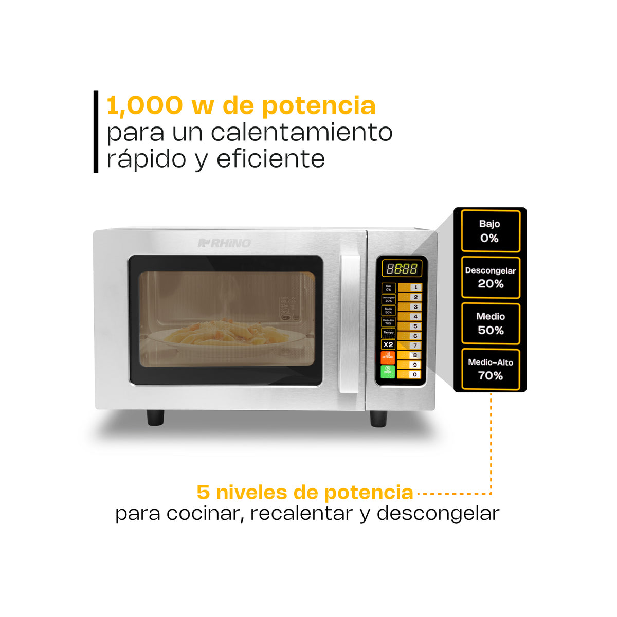 Horno de microondas 0.9 pies digital | Rhino | Homic-09d