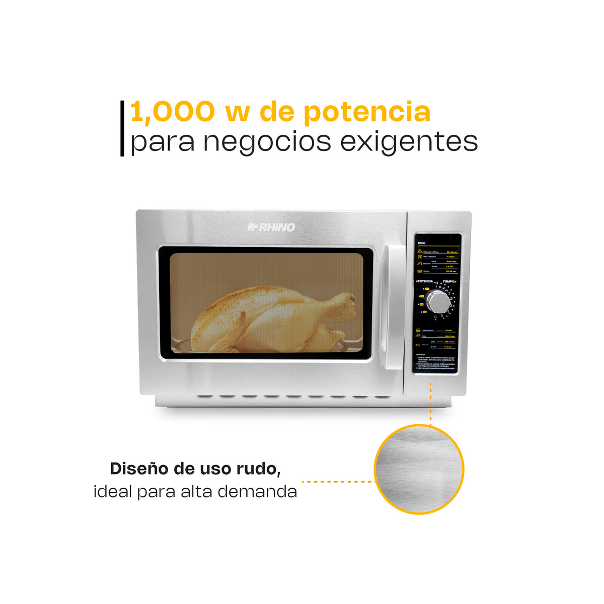 Horno de microondas 1.2 pies análogo, 34 litros | Rhino | Homic-12a