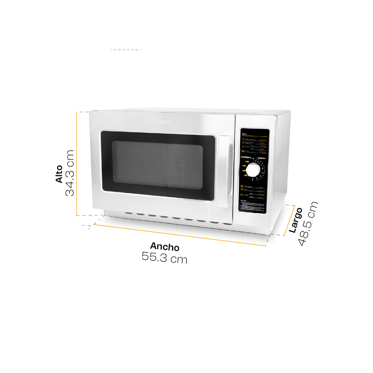 Horno de microondas 1.2 pies análogo, 34 litros | Rhino | Homic-12a