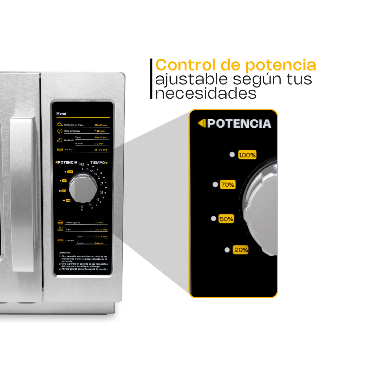 Horno de microondas 1.2 pies análogo, 34 litros | Rhino | Homic-12a