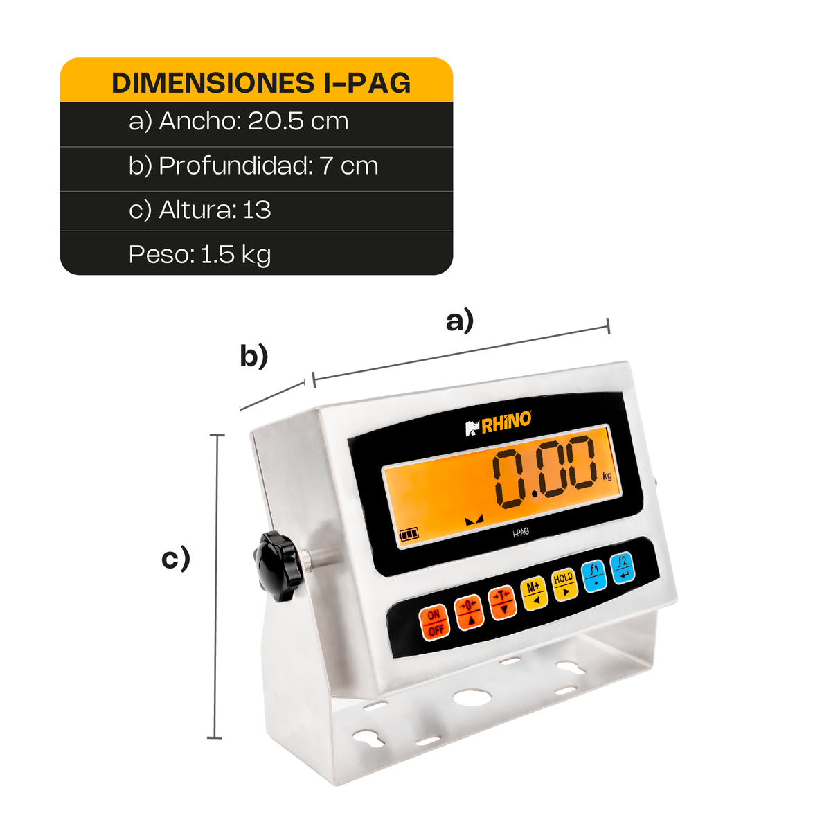 Indicador para báscula electrónica a prueba de agua | Rhino | I-pag