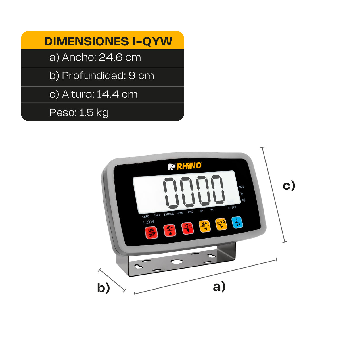 Indicador inalámbrico, alcance de 50 mts | Rhino | I-qyw