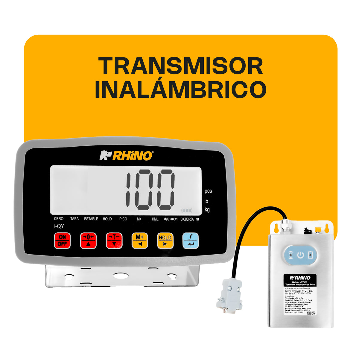 Indicador inalámbrico, alcance de 50 mts | Rhino | I-qyw