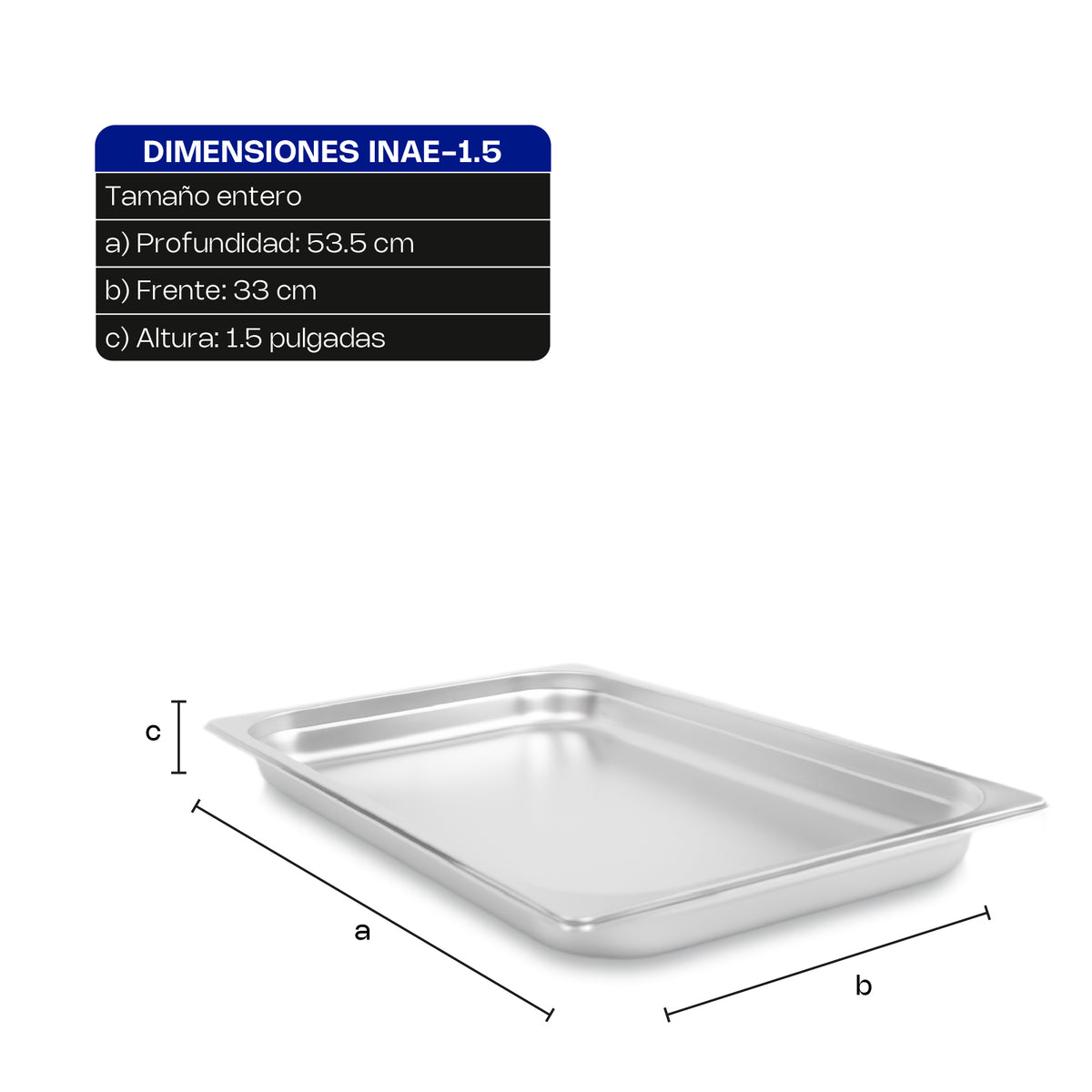 Inserto de acero inoxidable, tamaño entero 53.5 cm | Rhino | Inae-1.5