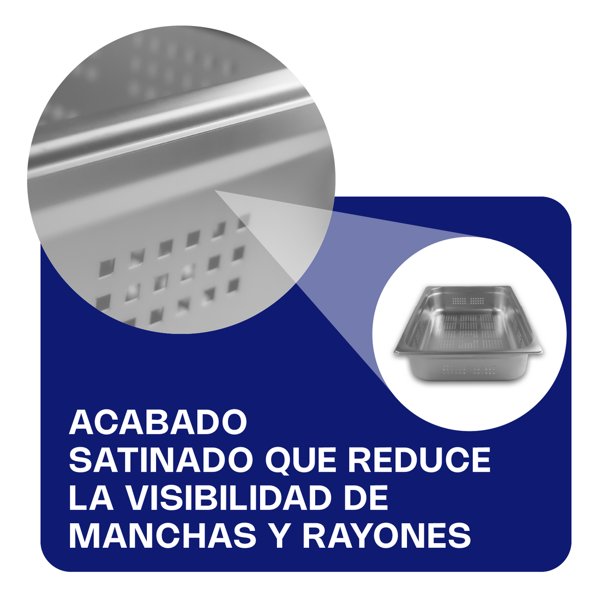 Inserto de acero inoxidable perforado, tamaño entero | Rhino | Inape-4