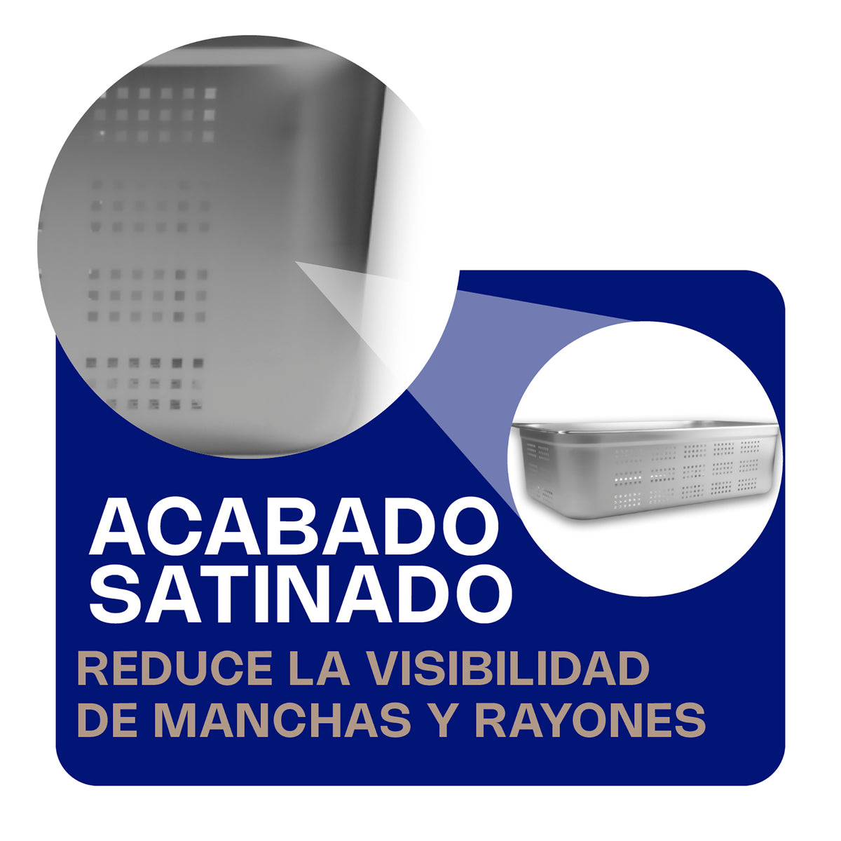 Inserto de acero inoxidable perforado, tamaño entero | Rhino | Inape-8