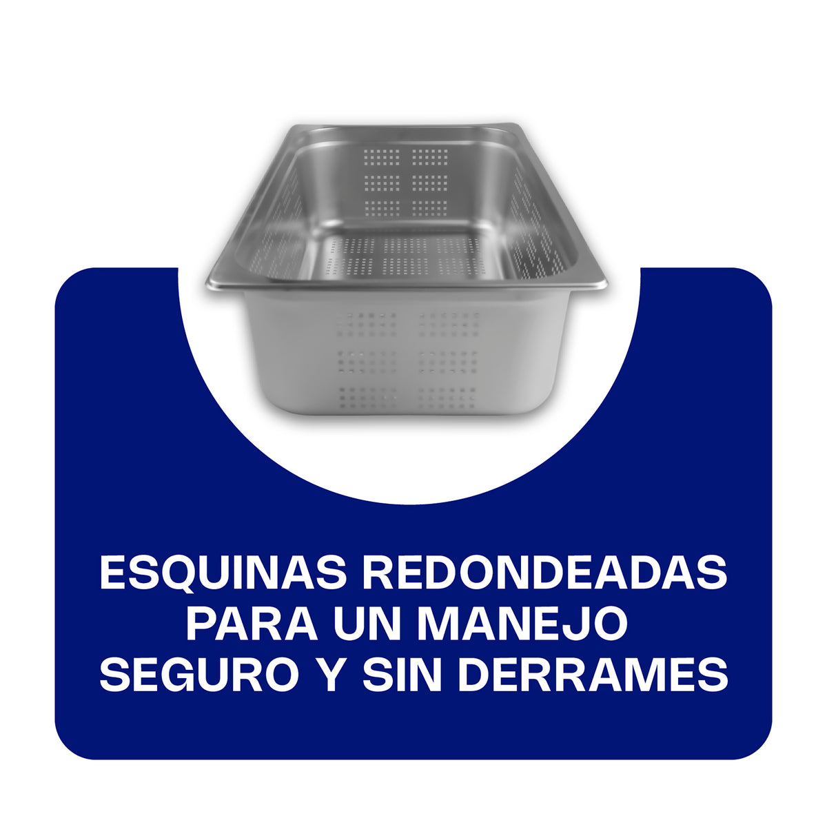 Inserto de acero inoxidable perforado, tamaño entero | Rhino | Inape-8