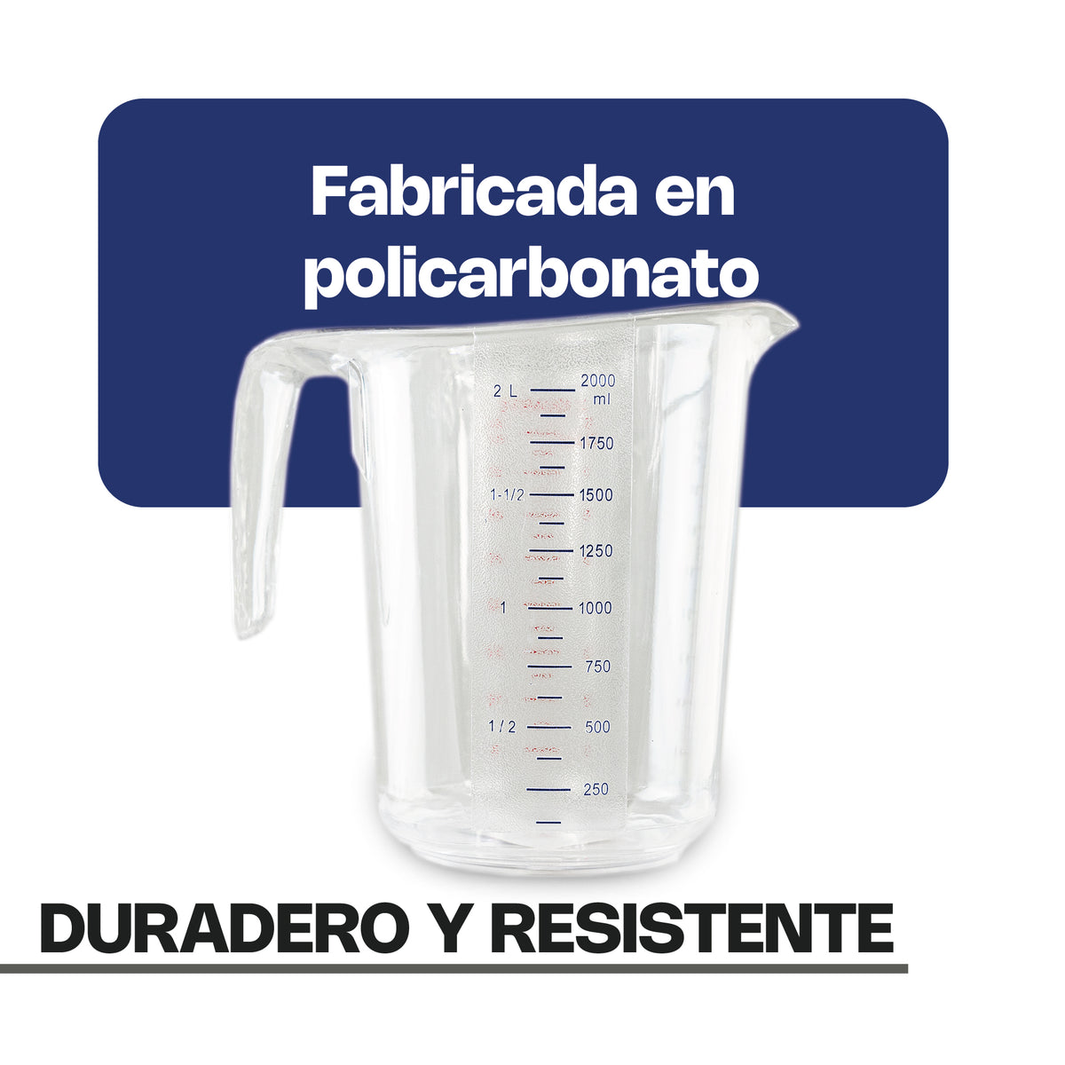 Jarra de policarbonato medidora graduada 2 | Rhino | Japome-2000