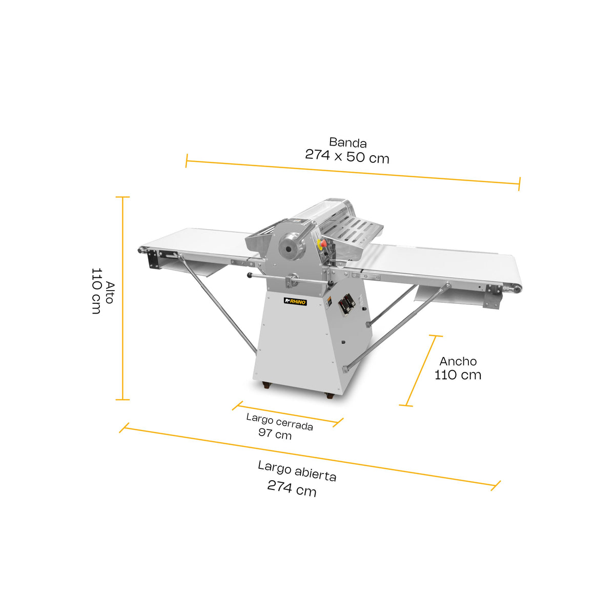 Laminadora de piso con bandas reversibles 550 w | Rhino | Lamba-274p
