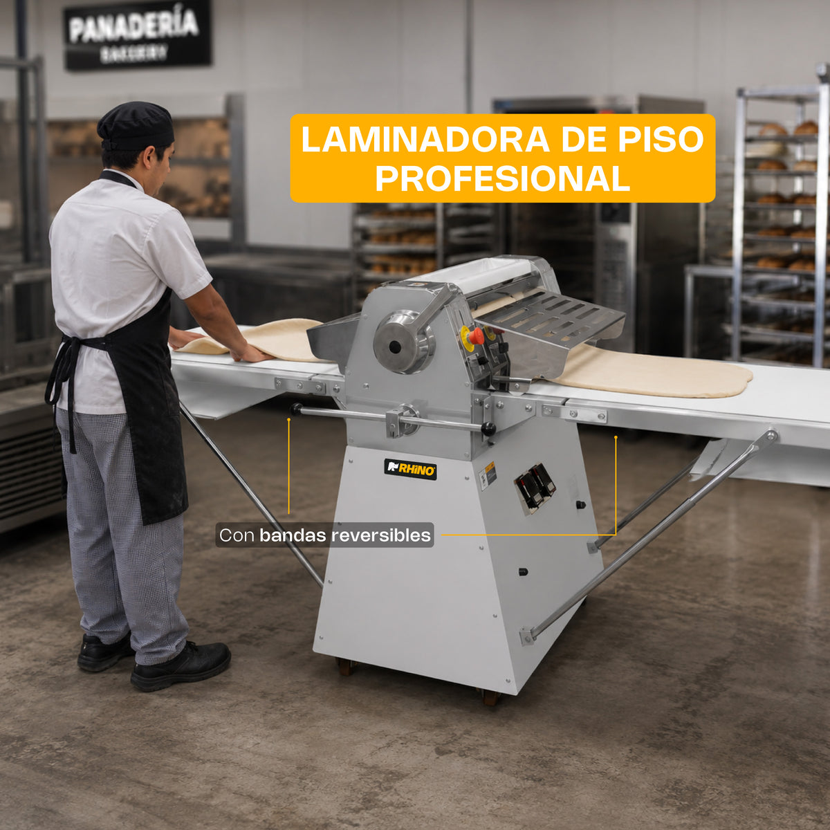 Laminadora de piso con bandas reversibles 550 w | Rhino | Lamba-274p