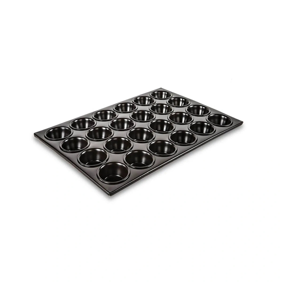 Charola Muffin Aluminio 24 Teflon | Aluminio Con Recubrimiento Antiadherente | 35 X 26 X 3 Cm | Para Uso Comercial | MCPALMUFNS24 | CONCASSE