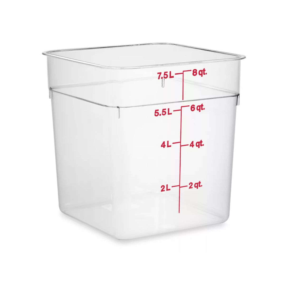 Recipiente Cuadrado De 8 Lts Policarbonato | Policarbonato | 8 L | Para Uso Comercial | MCRC7000 | CONCASSE