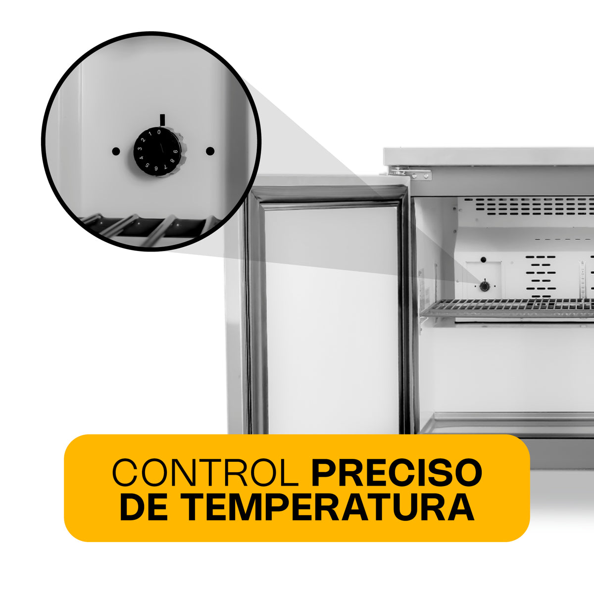 Mesa Refrigerada | Acero Inoxidable | Mesa Refrigerada Bajo Barra 48 Pulgadas | 13.3 Pies | Uso Comercial | MERBAJ-48 | RHINO