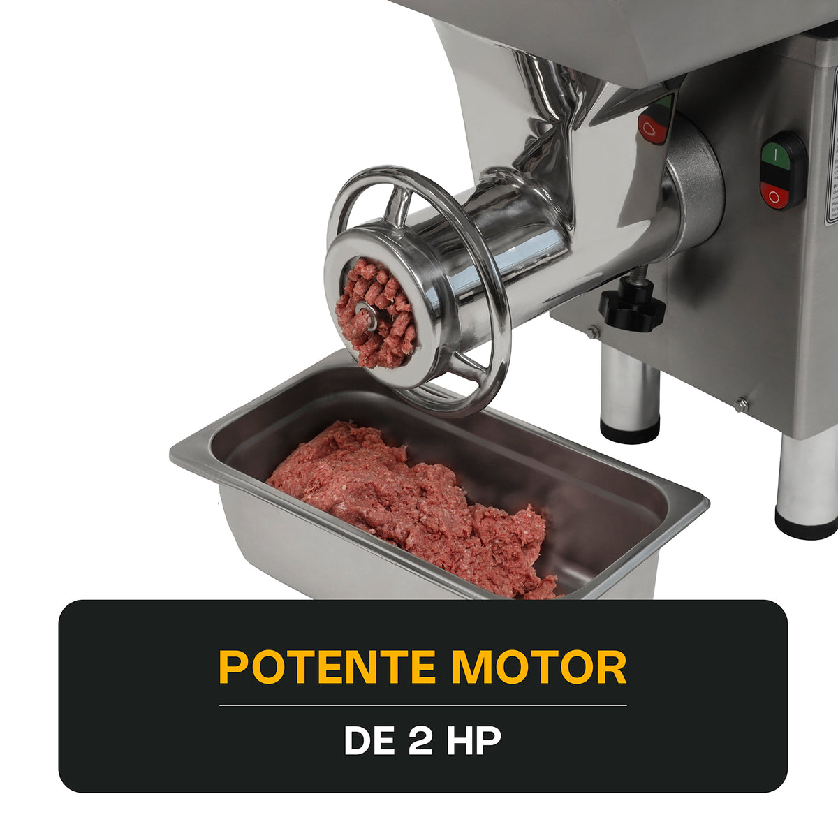 Molino Embutidor | Acero Inoxidable | 41 X 86 X 56 Cm | Molino No. 22 / Motor 2 Hp | Uso Comercial | MOLEM-22M2 | RHINO