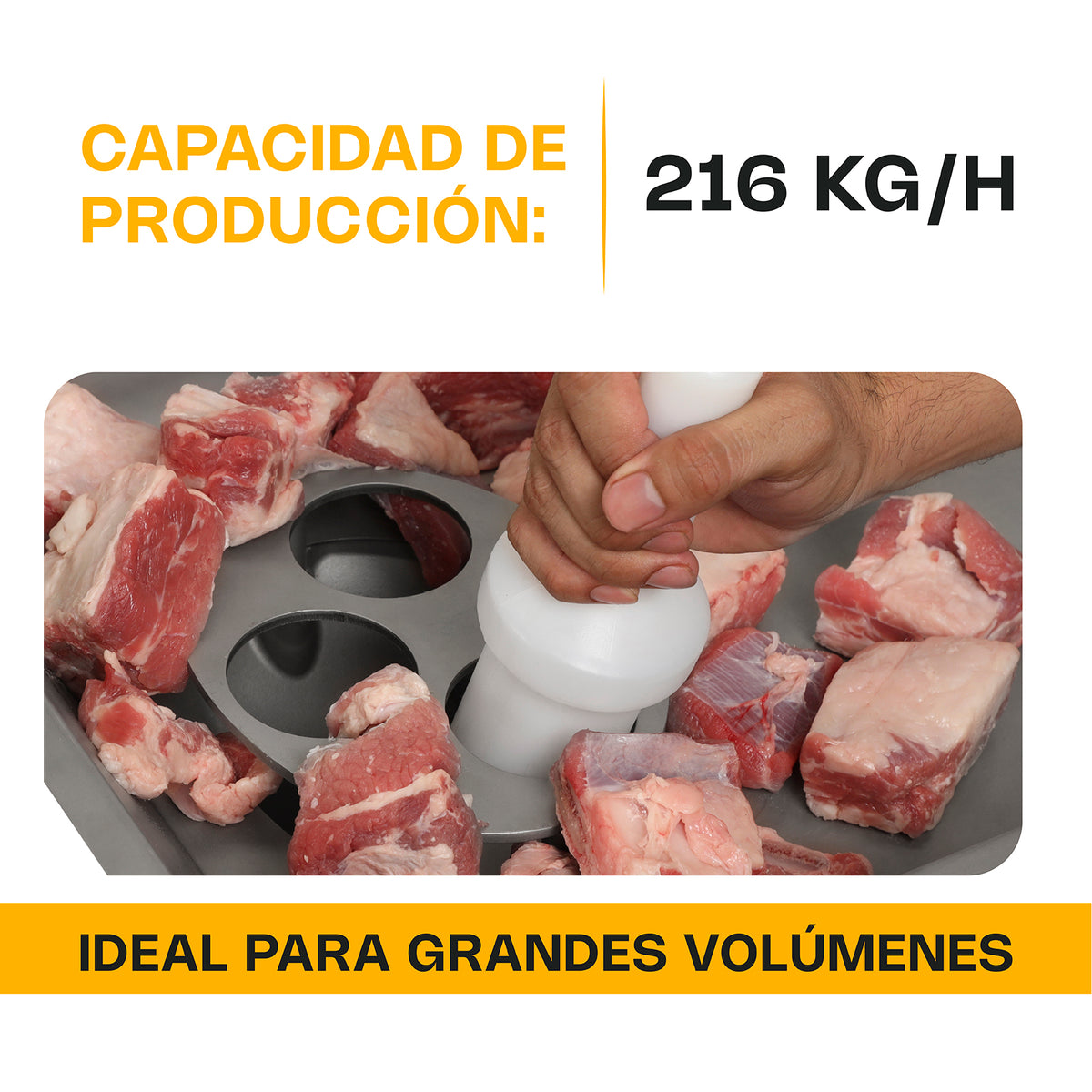 Molino Embutidor | Acero Inoxidable | 41 X 86 X 56 Cm | Molino No. 22 / Motor 2 Hp | Uso Comercial | MOLEM-22M2 | RHINO