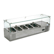 VITRINA REFRIGERADA PARA ENSALADAS Y PIZZAS SOBRE MESA DE 120 CM DE FRENTE | RT-1200L