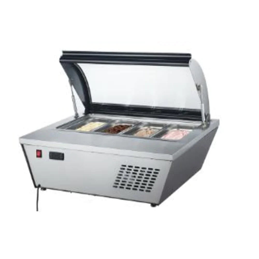 BASE CONGELADA PARA HELADOS DE 4 INSERTOS DE SOBRE MESA CON TAPA | RTD-67L