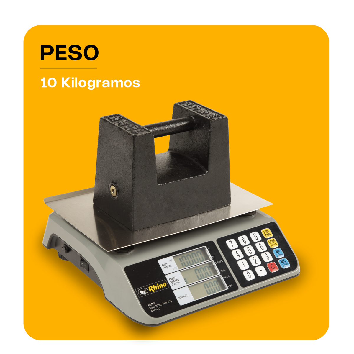 Pesa patrón de hierro fundido 10 kg | Rhino | Pesa-10