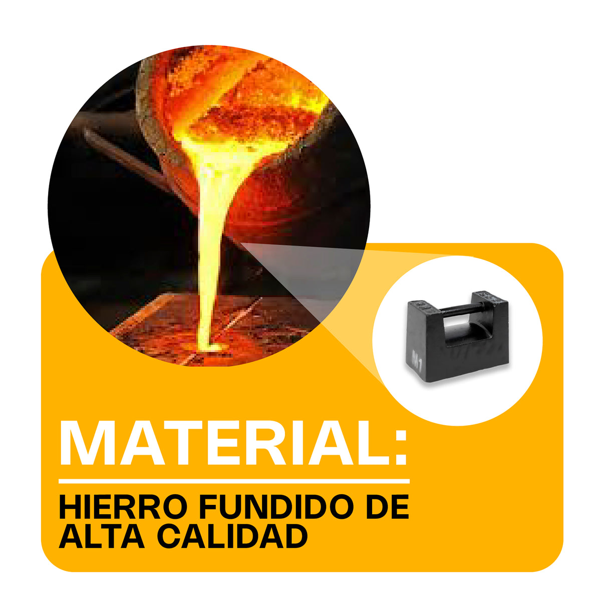 Pesa patrón de hierro fundido 5 kg | Rhino | Pesa-5