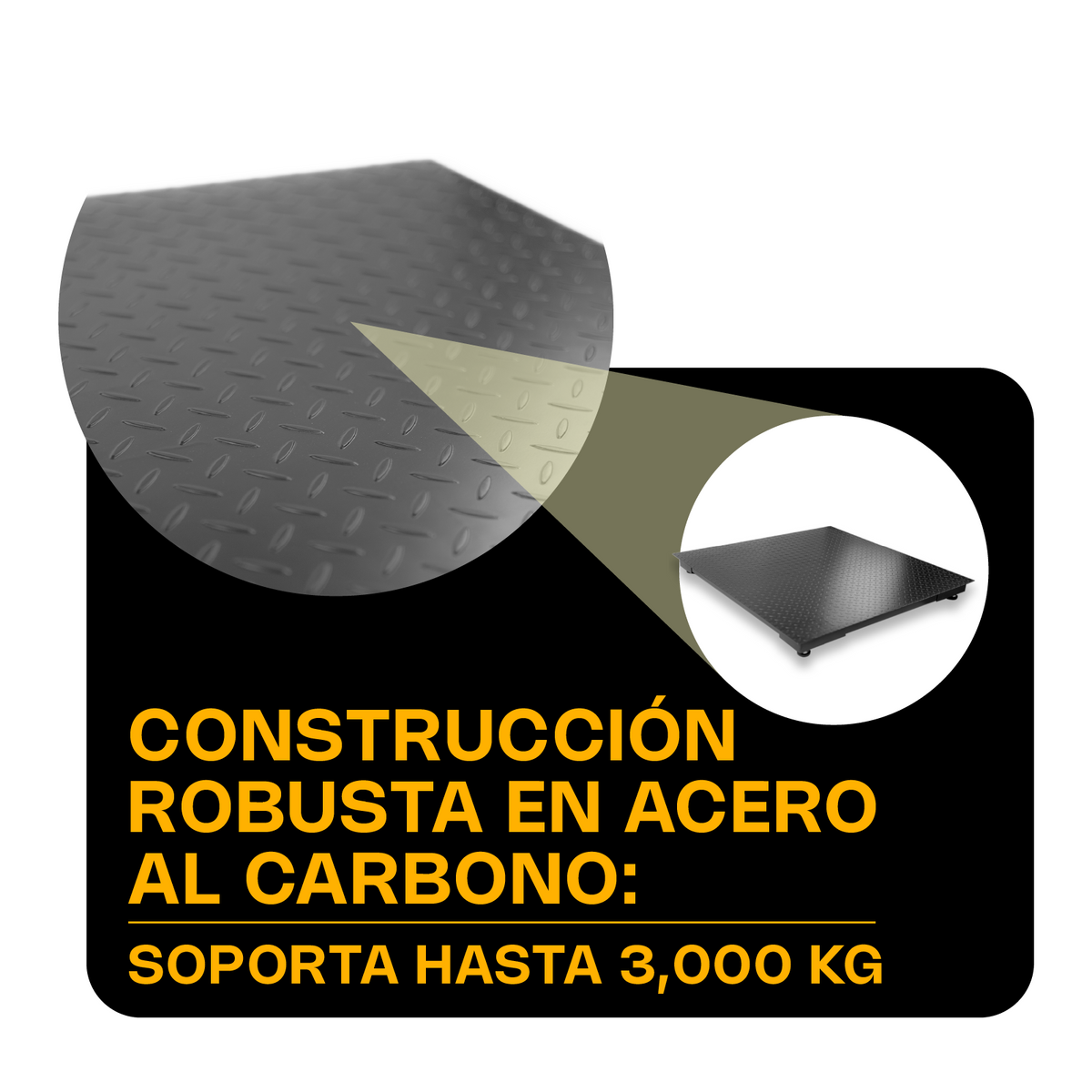 Báscula 3 ton / 500 g, plataforma acero al carbono | Rhino | Plaba-12