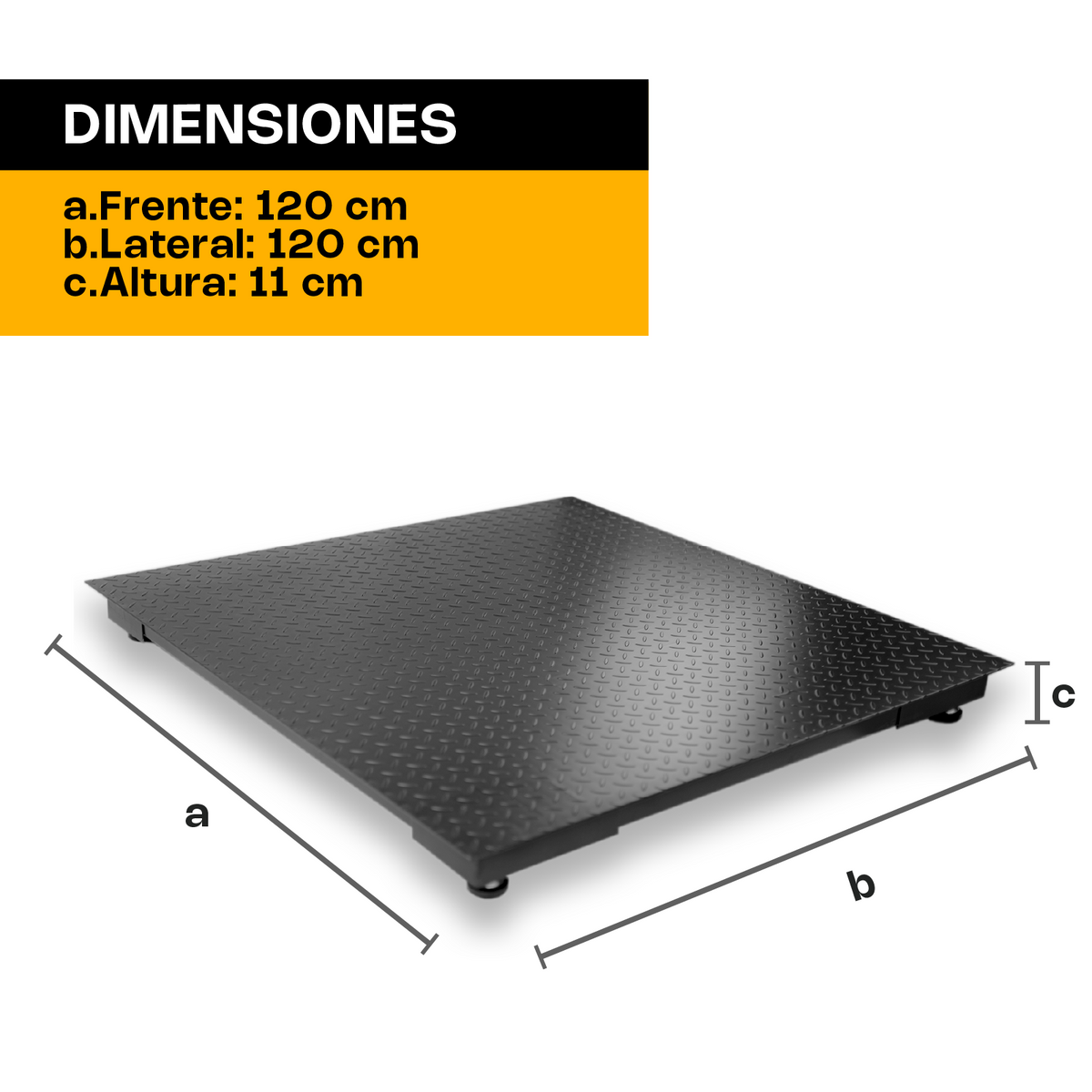 Báscula 3 ton / 500 g, plataforma acero al carbono | Rhino | Plaba-12