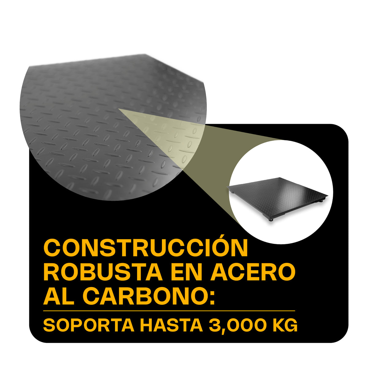 Báscula 3 ton / 500 g, plataforma acero al carbono | Rhino | Plaba-15