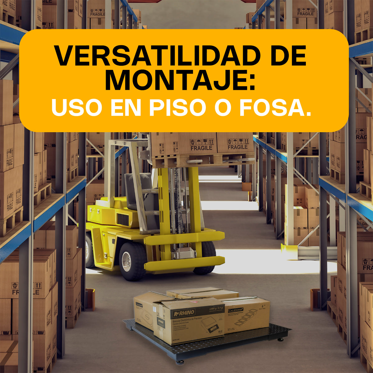 Báscula 3 ton / 500 g, plataforma acero al carbono | Rhino | Plaba-15