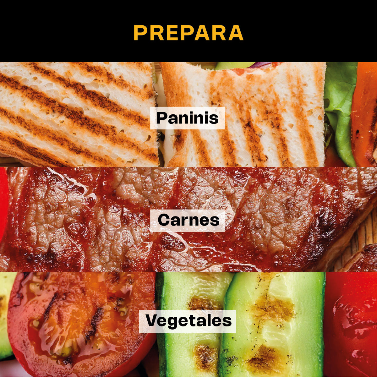 Plancha Panini | Placas De Hierro Fundido / Estructura Metálica | Formato Doble | Doble Parrilla Panini | Uso Comercial | PLANPA-3600 | RHINO