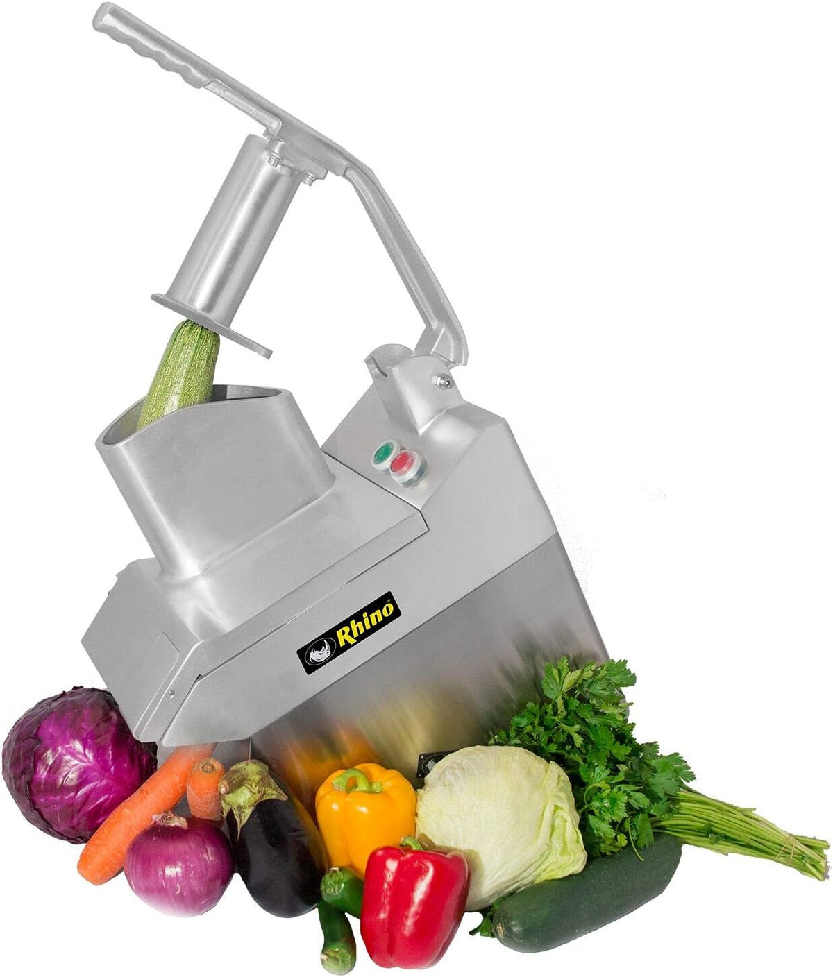 Procesador De Alimentos | Cuerpo Metálico / Discos De Acero Inoxidable | Discos De Corte 2 Y 4 Mm / Discos Ralladores 3, 5 Y 10 Mm | 5 Discos Intercambiables | Uso Comercial | PROAL-550 | RHINO