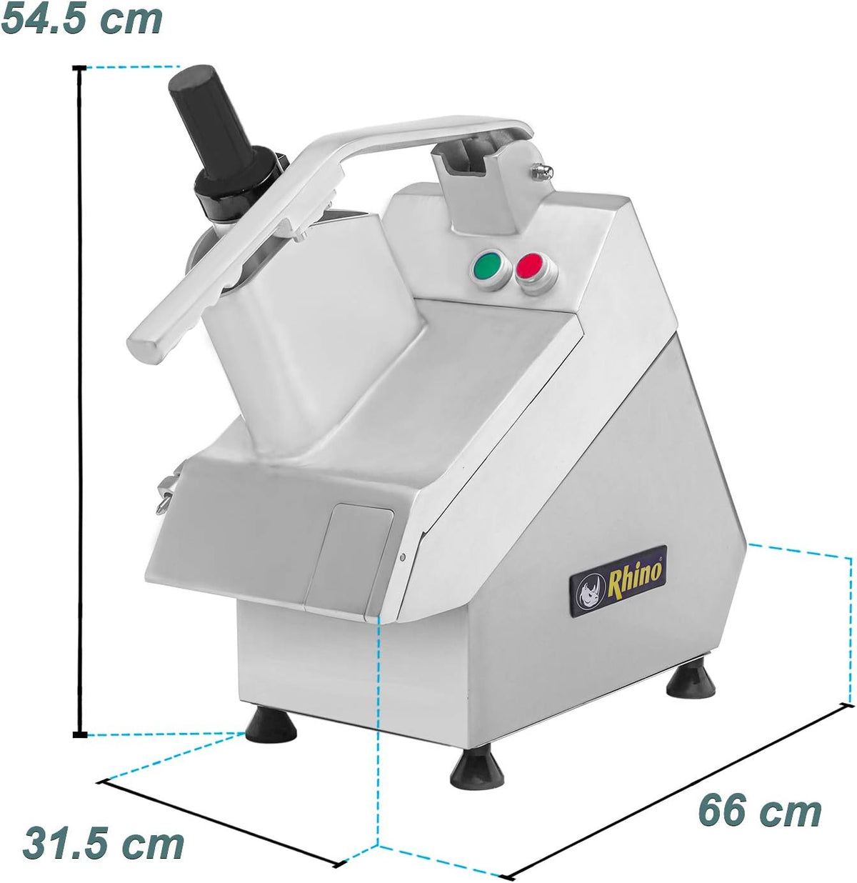 Procesador De Alimentos | Cuerpo Metálico / Discos De Acero Inoxidable | Discos De Corte 2 Y 4 Mm / Discos Ralladores 3, 5 Y 10 Mm | 5 Discos Intercambiables | Uso Comercial | PROAL-550 | RHINO