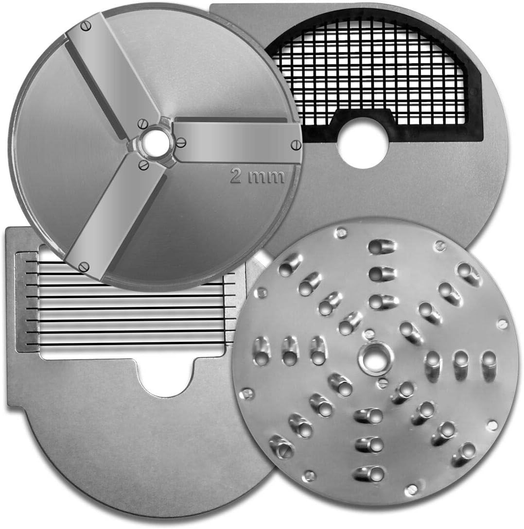 Procesador De Alimentos | Cuerpo Metálico / Discos De Acero Inoxidable | Discos De Corte 2 Y 4 Mm / Discos Ralladores 3, 5 Y 10 Mm | 5 Discos Intercambiables | Uso Comercial | PROAL-550 | RHINO