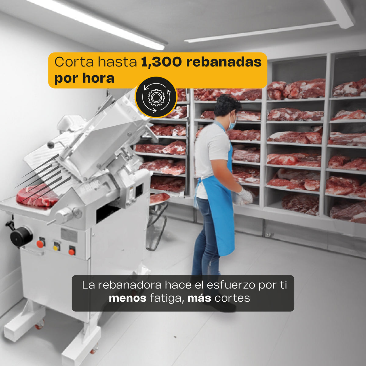 Rebanadora automática para carne semi congelada | Rhino | Rebac-363