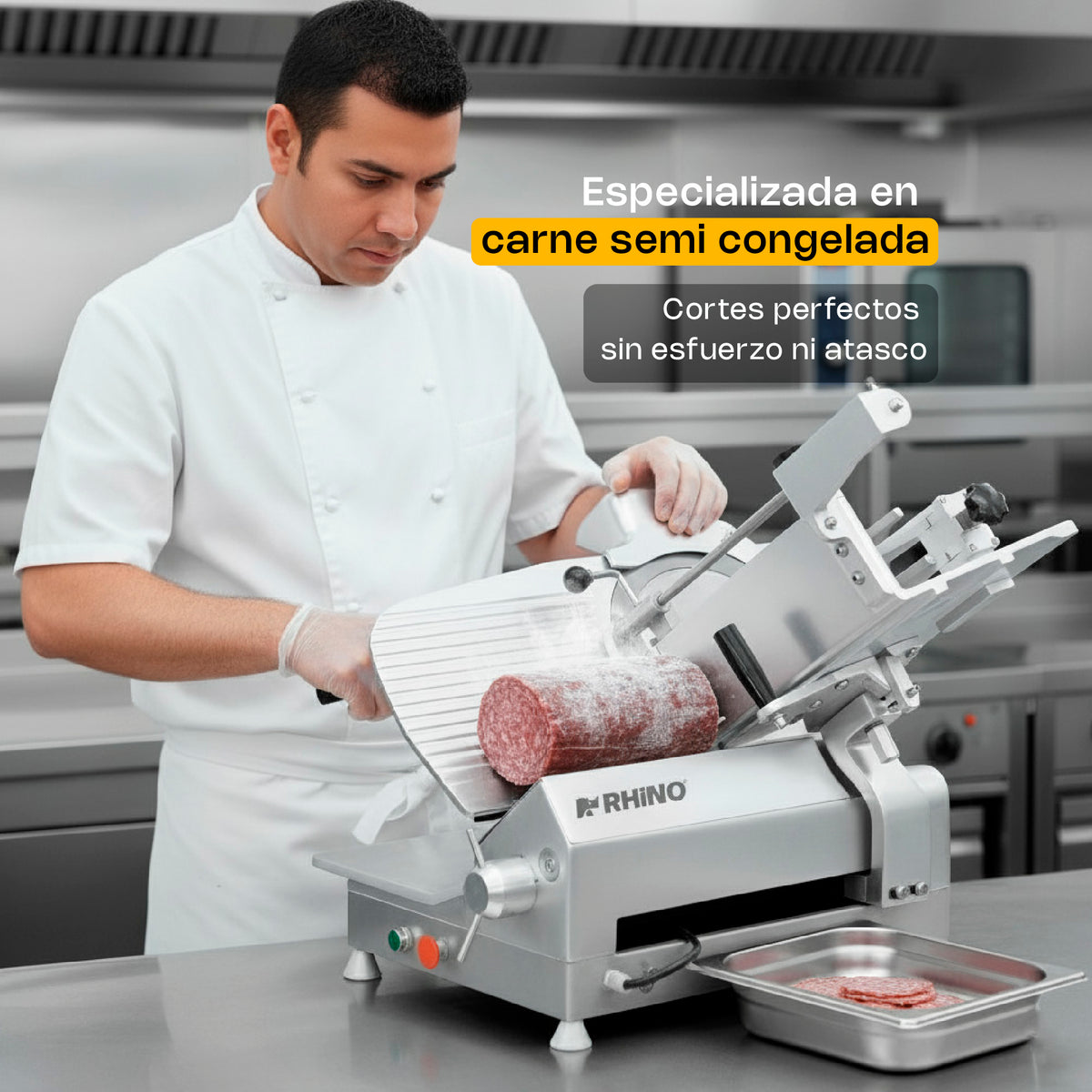 Rebanadora de engranes para carne semi congelada | Rhino | Reben-350