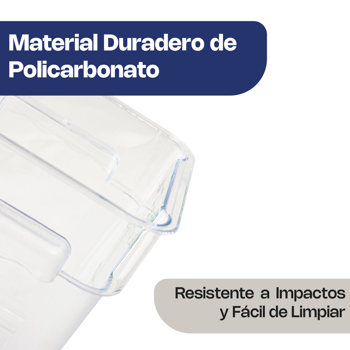 Recipiente de policarbonato graduado cuadrado 8 | Rhino | Repocu-8