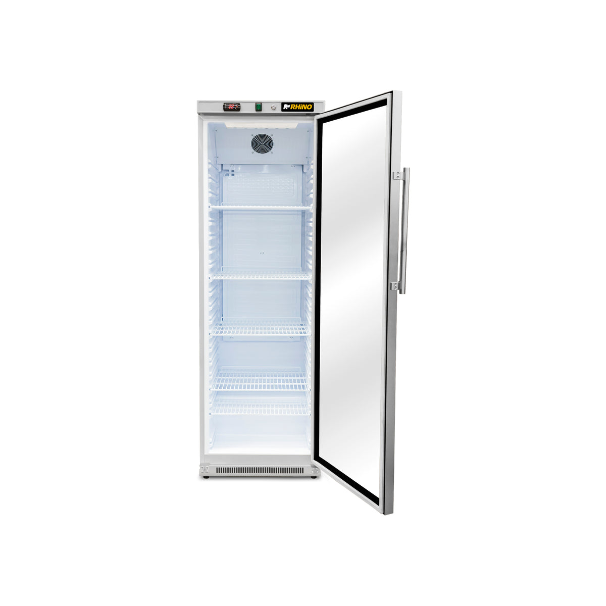 Refrigerador vertical puerta de cristal 13 ft³ | Rhino | Reveab-13c