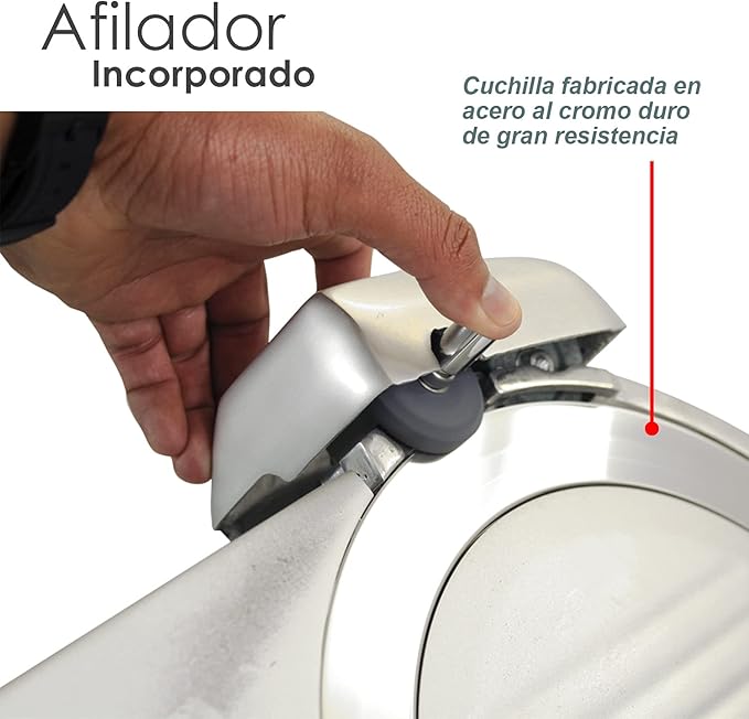 Rebanadora | Cuchilla De Acero Inoxidable / Cuerpo De Aluminio | Cuchilla 275 Mm | Corte Para Jamón Y Queso | Uso Comercial | SLI-275 | RHINO