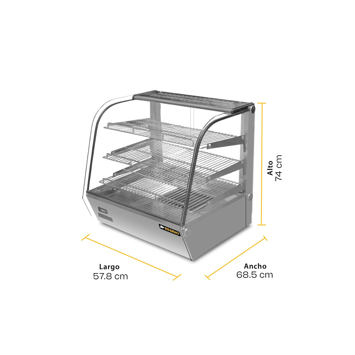 Vitrina caliente sobre mostrador de 120 l | Rhino | Vicamo-120l