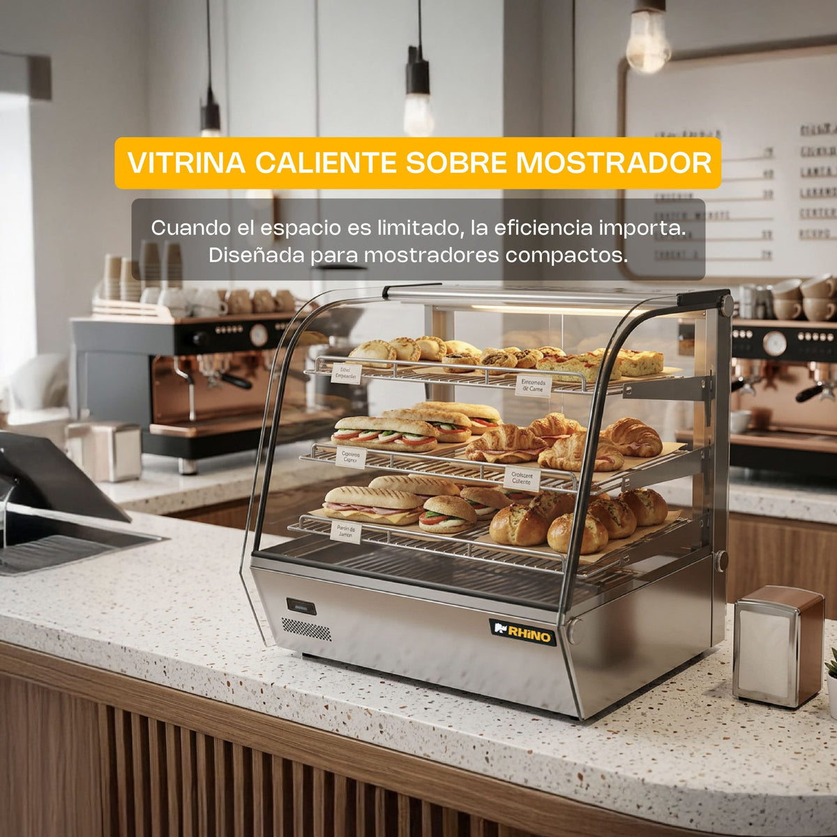 Vitrina caliente sobre mostrador de 120 l | Rhino | Vicamo-120l