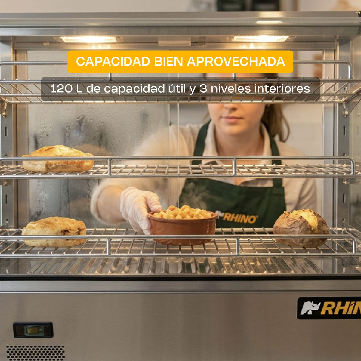 Vitrina caliente sobre mostrador de 120 l | Rhino | Vicamo-120l