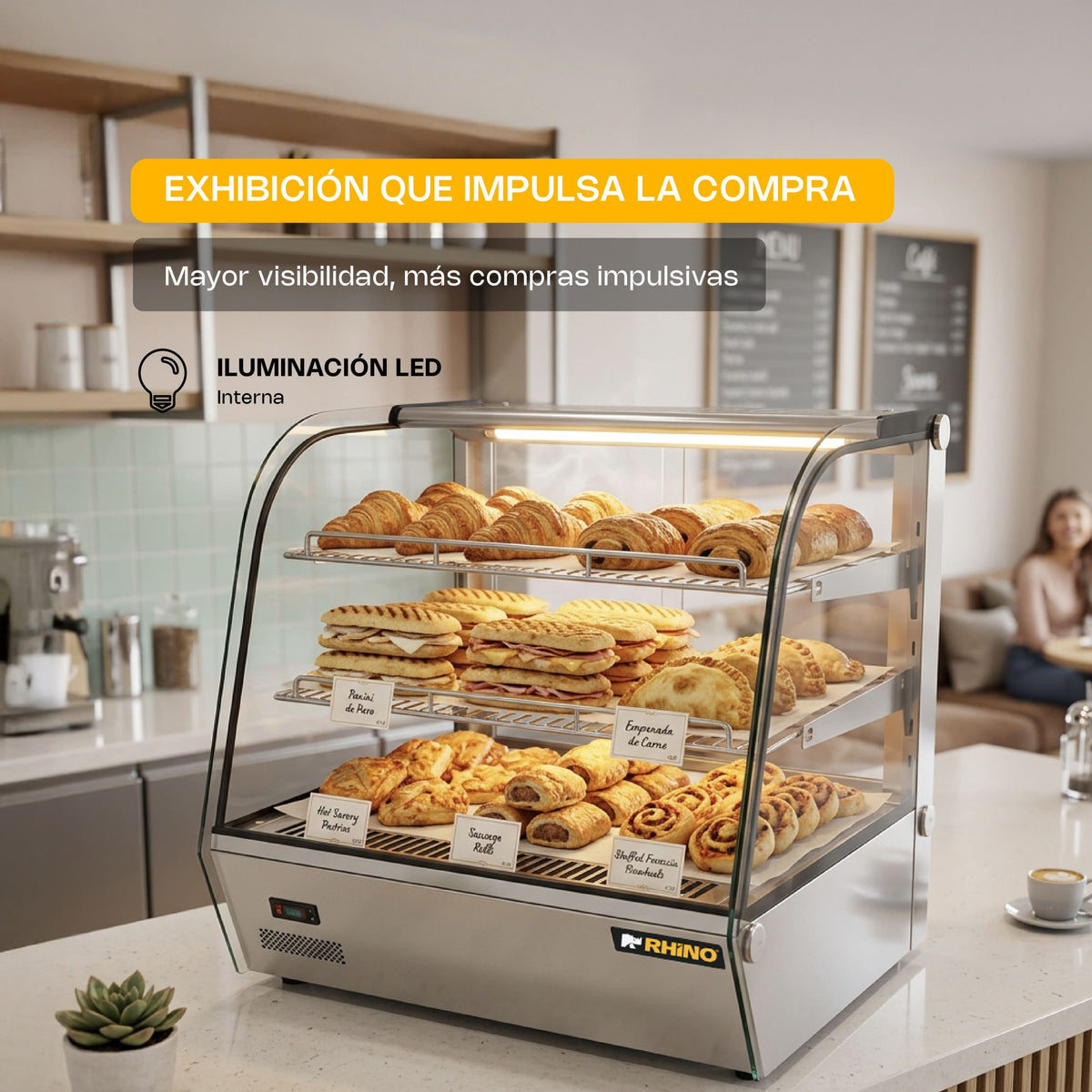 Vitrina caliente sobre mostrador de 120 l | Rhino | Vicamo-120l