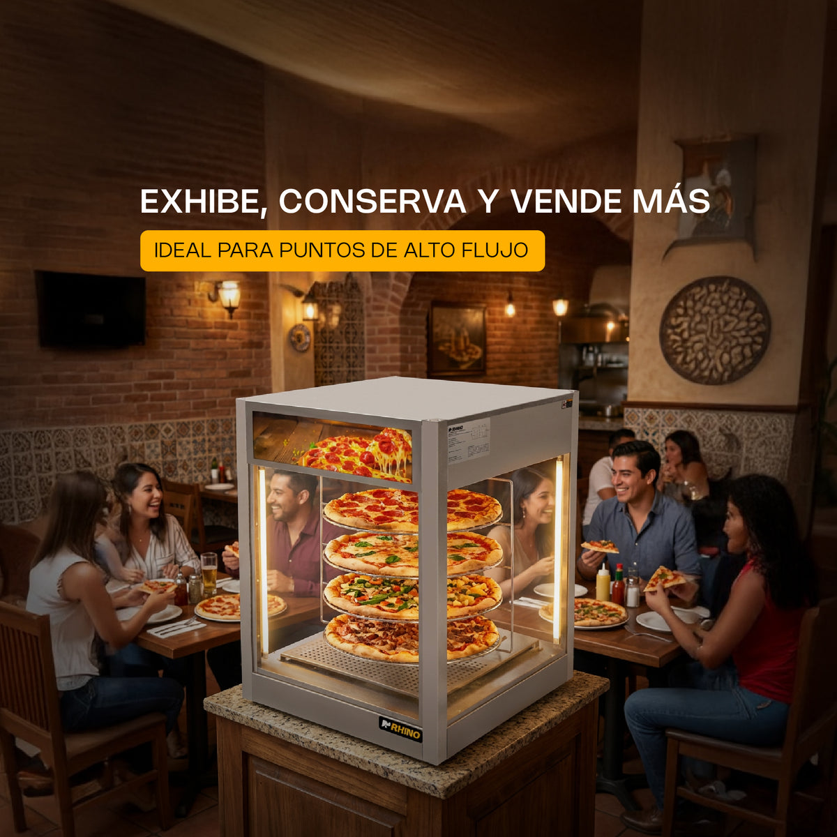 Vitrina calentadora de pizza 177 l | Rhino | Vicapi-177l