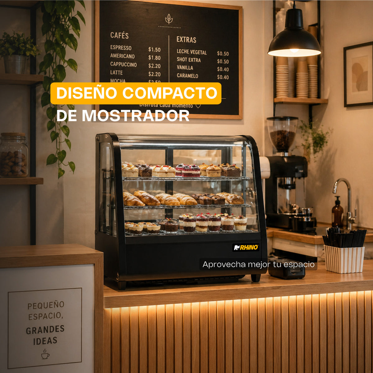 Vitrina refrigerada de mostrador de 76 l | Rhino | Viremo-100