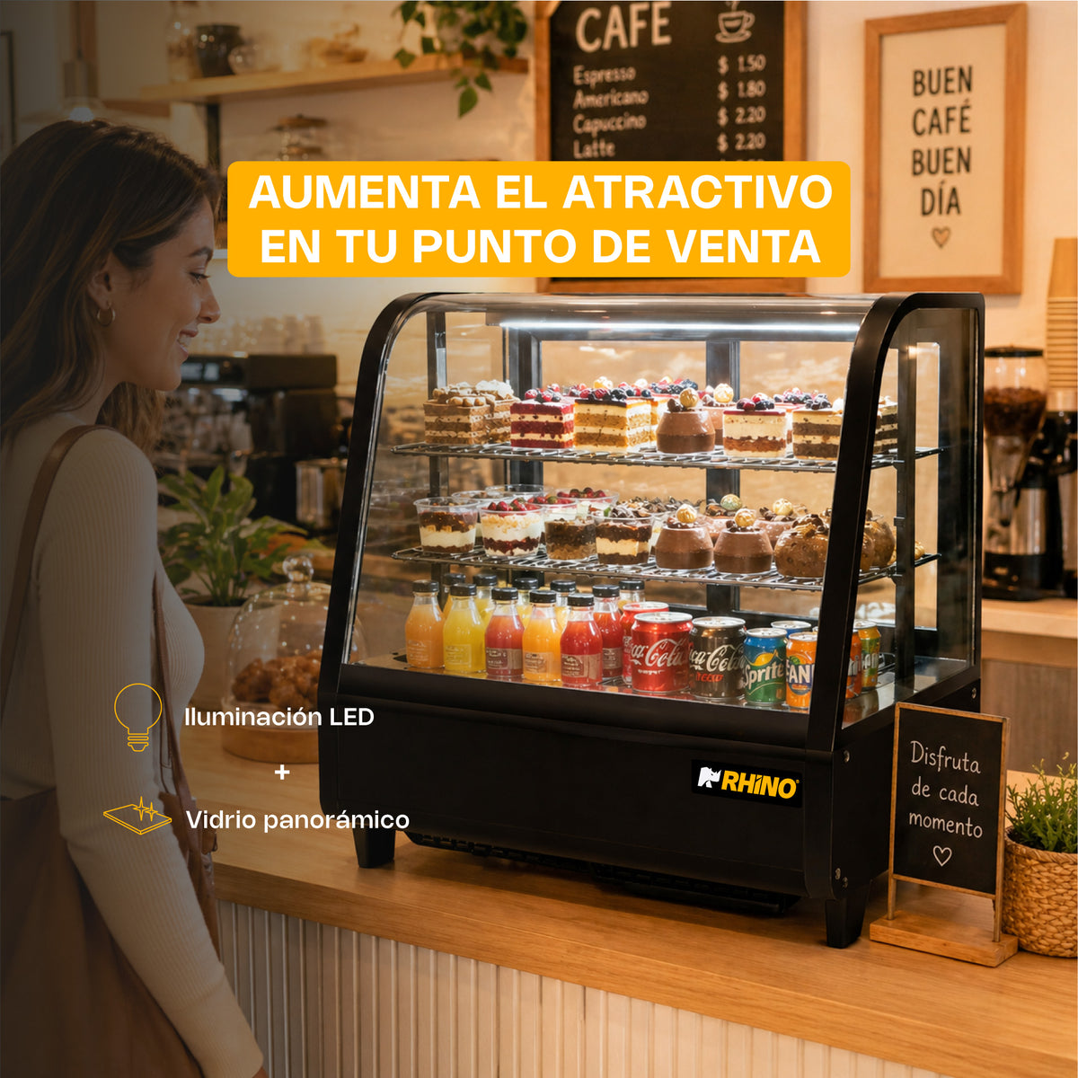 Vitrina refrigerada de mostrador de 76 l | Rhino | Viremo-100