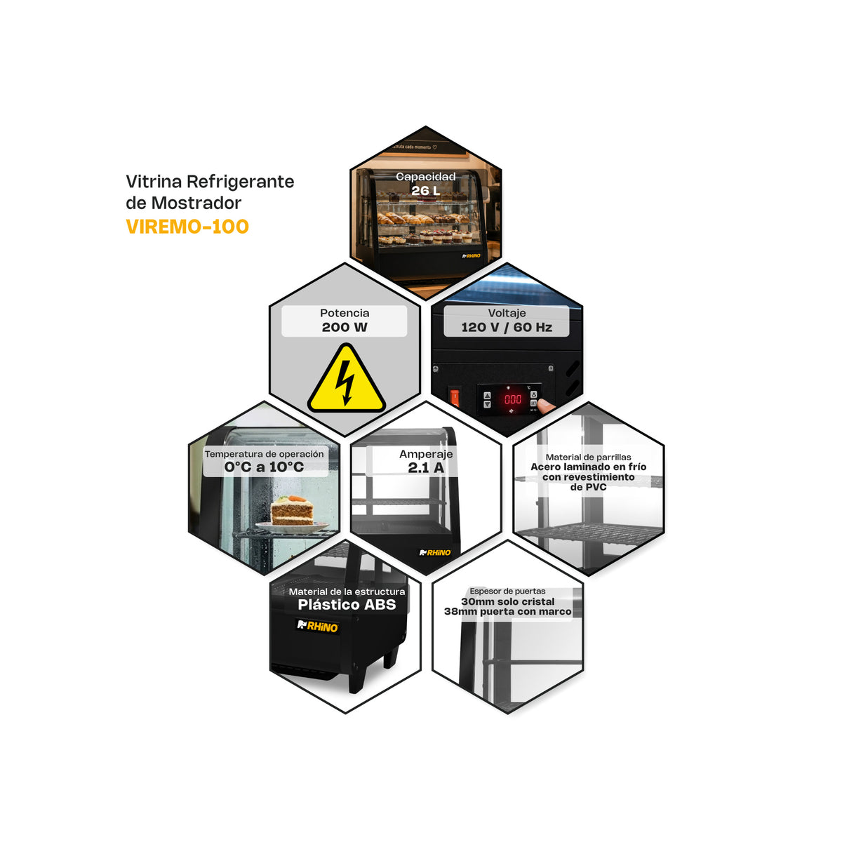 Vitrina refrigerada de mostrador de 76 l | Rhino | Viremo-100