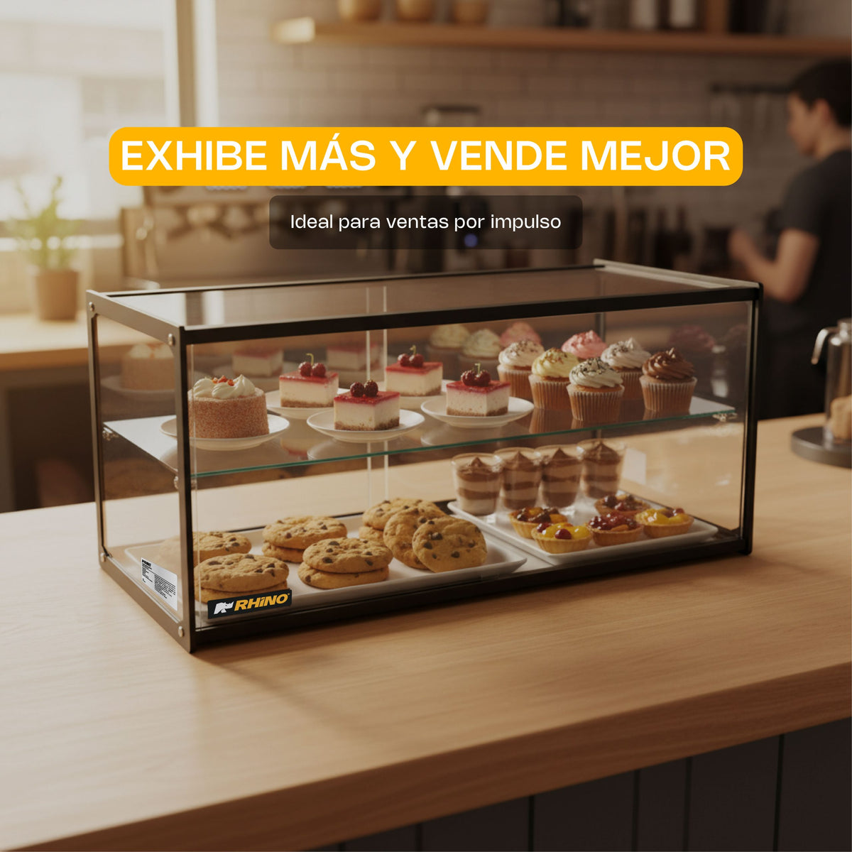 Vitrina neutra recta de 90 l superficie de vidrio | Rhino | Vitneu-90r